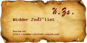 Widder Zsüliet névjegykártya